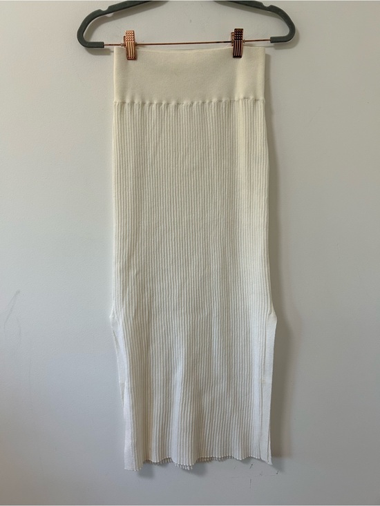 naked wardrobe Dresses & Skirts - Named cashmere Cream Ribbed Knit Pencil Midi Skirt small